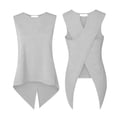 thumbnail image 4 of TKLPEHG Women's High Low Hem Sleeveless Tank Top Round Neck Casual Loose Fit Basic Cami Everyday Summer Layering Top (Gray,XL), 4 of 8