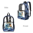 thumbnail image 2 of FKELYI Blue Shark Print 17 Inch Clear Backpack for Kids Schoolbag Large Capacity Bookbag Transprent Backpacks for Teens Student Casual Daypack, 2 of 7