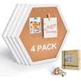 thumbnail image 3 of Cork Bulletin Board Hexagon 4 Pack, Small Framed Corkboard Tiles for Wall, Thick Decorative Display Boards for Home Office Decor, School Message Board with 16 Push Pin Wood Clips, 3 of 9