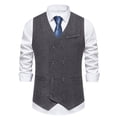 thumbnail image 2 of Men's Retro Double Breasted Vest Fashion Suit Vest, 2 of 3