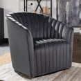 thumbnail image 2 of Pemberly Row Transitional Polyester Fabric Swivel Accent Chair in Gray, 2 of 8