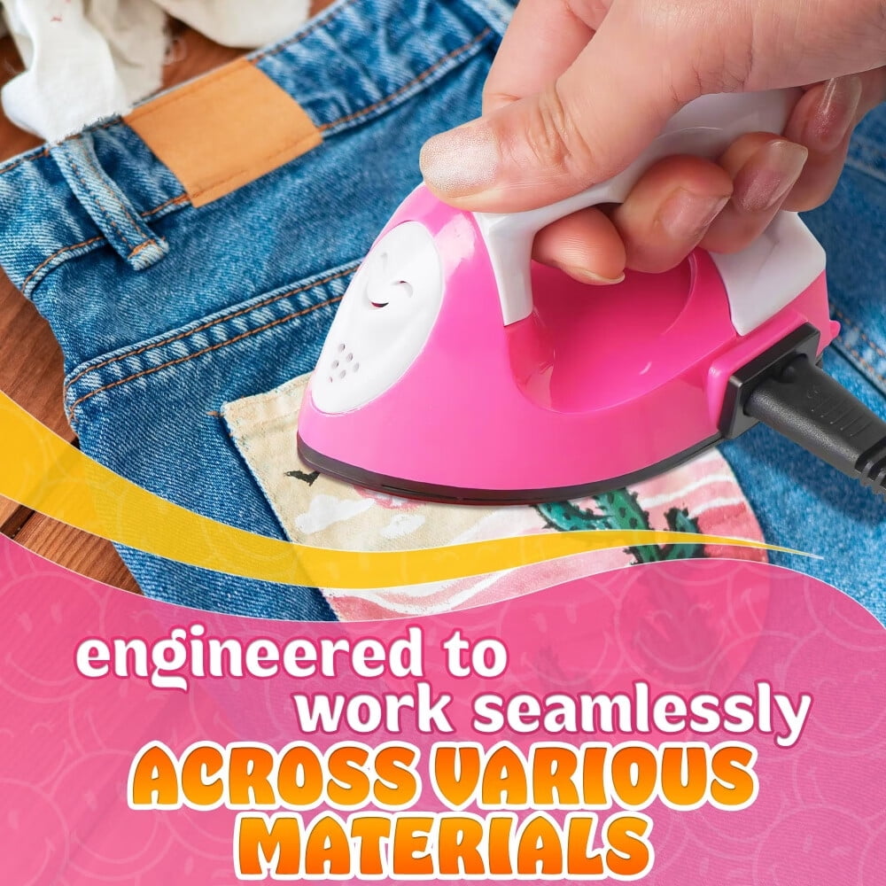 Mini Iron for Crafting - Small Iron for Crafts Small Travel Iron Mini Heat Press Iron Mini Iron for Clothes Mini Craft Iron Small Iron for Clothes - Mini Steam Iron for Clothes with Charging Base