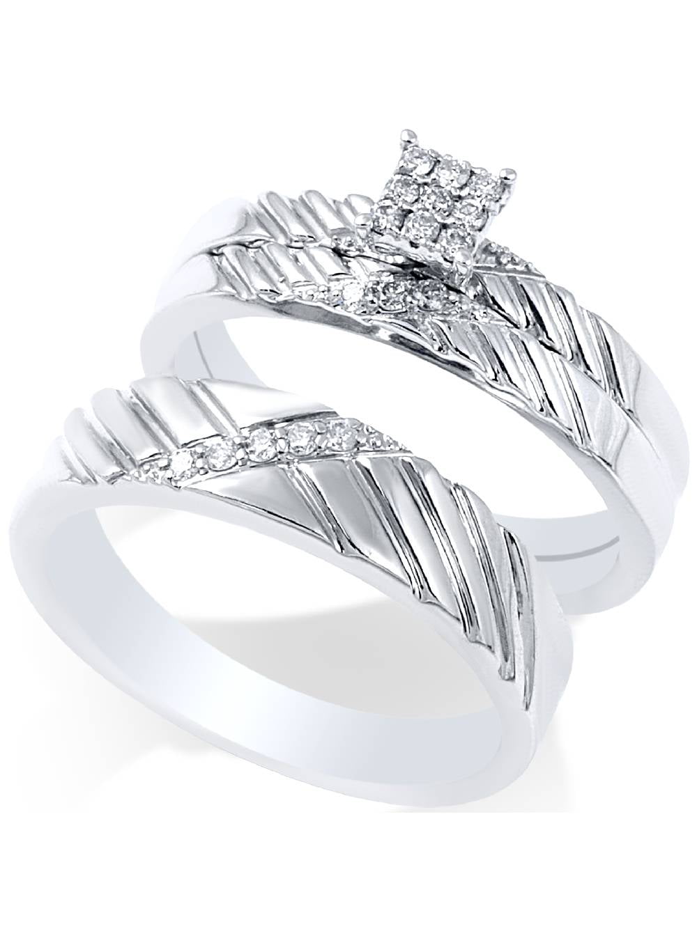 Pompeii3 1/4ct Diamond Engagement Matching Wedding Ring