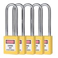 thumbnail image 3 of 5 Pieces Padlock Industrial Car Lockout Kit Simple Durable Access Control Equipment Lockpicking Sets Safety Locks for Companies Yellow, 3 of 6