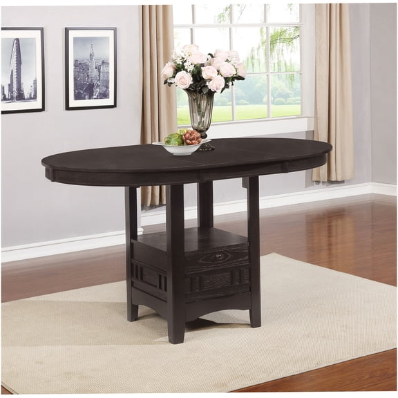 Espresso Extension Counter Dining Table for 4, Expandable Solid Wood Table for Kitchen and Dining Room