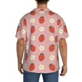 thumbnail image 3 of Uemuo Strawberry Pattern Cotton Linen Short Sleeve Shirts,Casual Lightweight Button Down Shirts,Vacation Beach Summer Tops-3X-Large, 3 of 7