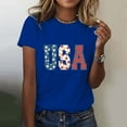 thumbnail image 7 of KALE 4th of July Short Sleeve Shirts for Women American Flag Patriotic 2D Independence Day Print Casual Sports T Shirt Y2K Clothes Blue S, 7 of 7