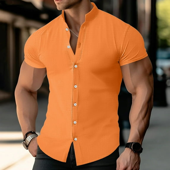 Tropical Shirts Holiday Hawaiian Short Sleeve Men Lapel Button Down Print Short Sleeve Hip Hop Pattern Breathable Tees Button Down Dressy Casual Tops