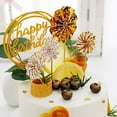 thumbnail image 5 of BalsaCircle Gold Happy Birthday Cake Topper Set Paper Fans Confetti Balloon Wedding Party, 5 of 8