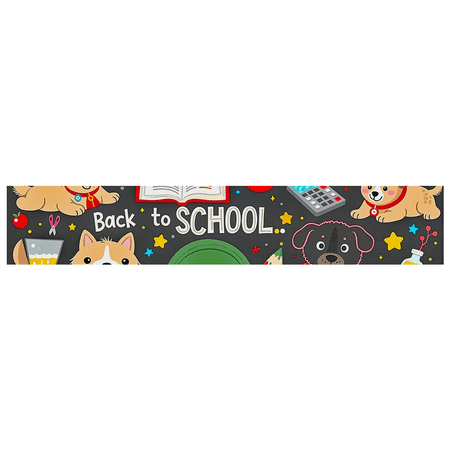 Colorful Back to School Banner with Cute Dogs Books and Supplies Background Decorations for Classroom Decor School Events Party Photo Props First Day of School Celebrations Colorful Back to School Banner with Cute Dogs Books and Supplies Background Decorations for Classroom Decor School Events Party Photo Props First Day of School Celebrations