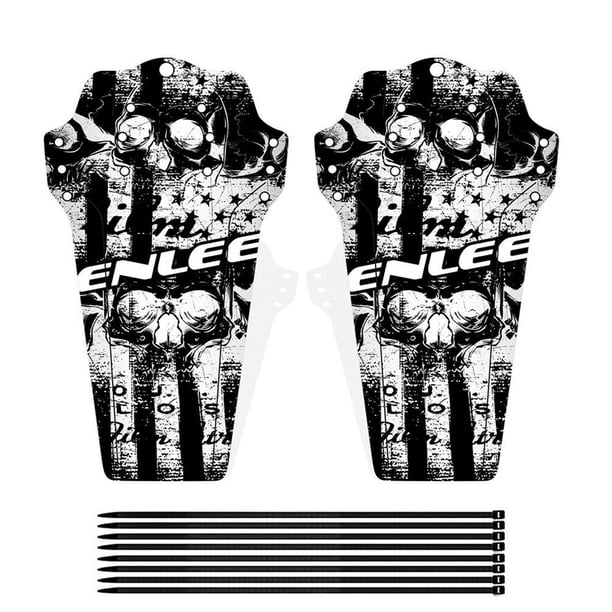 Yuarrent 1 par de guardabarros de plástico para bicicleta de montaña, guardabarros para Dirtboard, piezas decorativas para ciclismo, tipo 1 Ciclismo Cabeza de calavera Yuarrent OD000764-06