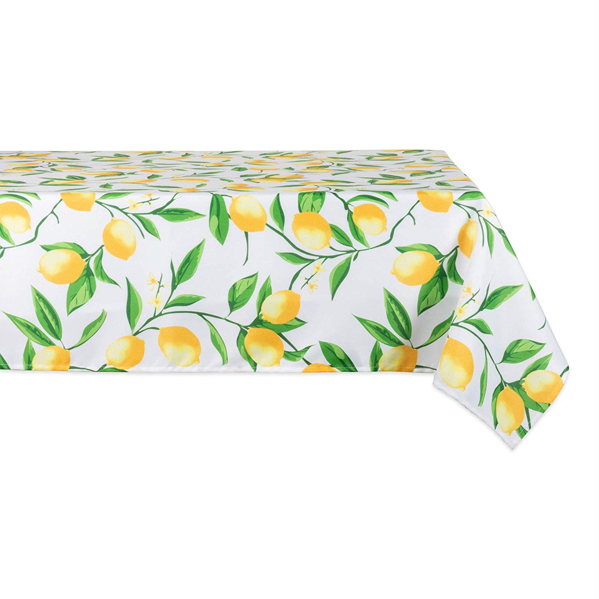 84" Outdoor Tablecloth with Lemon Bliss Print Design