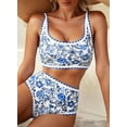 thumbnail image 6 of Ten Chapters Women's Bikini Sets Floral Print Whip Stitch 2 Piece Swimsuits High Waisted Scoop Bathing Suits, 6 of 6