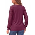 thumbnail image 3 of MOYIKO Blouses for Women Lace Tunic Tops Henley Casual Long Sleeve Shirts Trendy Clothes, 3 of 7