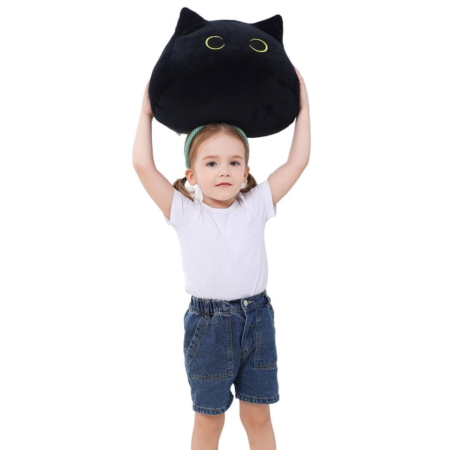 Peluche OurHonor 3D con forma de gato negro de 40 cm