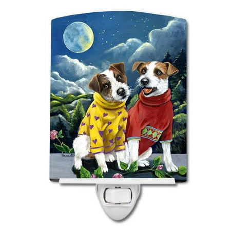 

6 x 4 in. Jack Russell Terrier Moon Phase Ceramic Night Light
