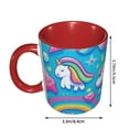 thumbnail image 3 of Cute Unicorn Clouds Coffee Mug Fun Custom Ceramic Mugs 11oz Red, 3 of 5