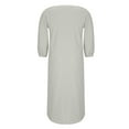 thumbnail image 6 of Casual Kaftan Dresses for Women Plus Size Cotton Linen Button Down Dresses Baggy Long Sleeve Casual Dresses Gray, M, 6 of 7