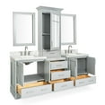 thumbnail image 4 of Ariel Stafford 85 In. Double Rectangle Sink Vanity Set With 1.5 In. Carrara White Marble Countertops In Grey, 4 of 11