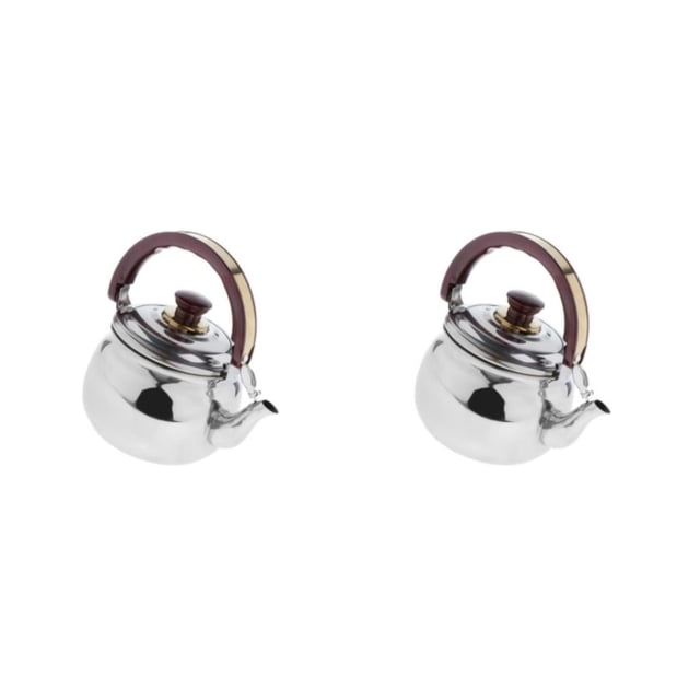 Bewildely Outdoor Camping Stainless Steel Whistling Kettle Tea Kitchen Silver Pot Type2 NO2