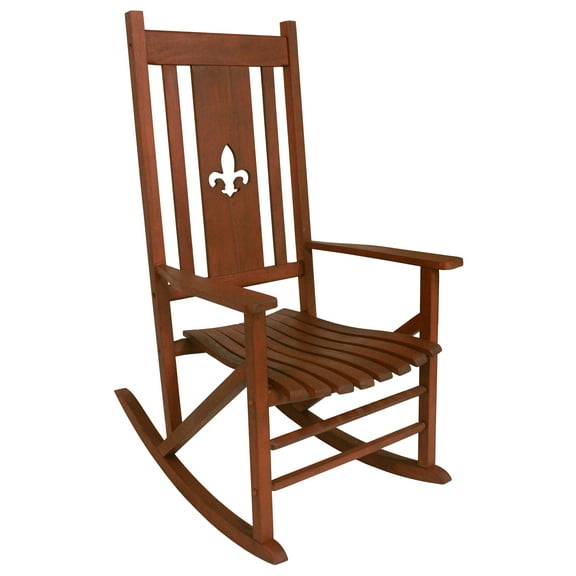 Leigh Country TX 85172 Heartland Natural Fleur De Lis Classic Adult Porch Rocker - Brown