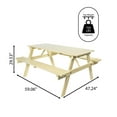 thumbnail image 4 of Shoreham 59" Modern Classic Outdoor Wood Picnic Table Benches with Umbrella Hole, Almond, 4 of 10