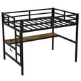 thumbnail image 3 of Aukfa Metal Full Size Loft Bed with Desk, Charging Station and LED Lights, Space-Saving, Noise Free, Black, 3 of 8