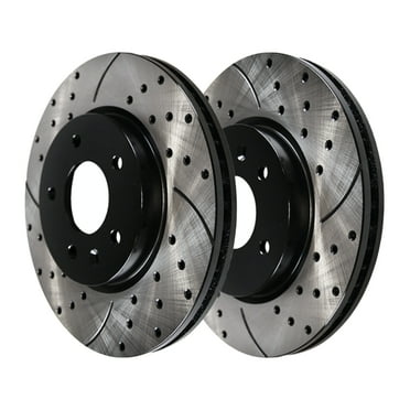 AutoShack Black Hat Drilled and Slotted Brake Rotors Front Brake Rotor Replacement Kit for 2013-2015 Chevrolet Malibu 2016 Malibu Limited 2011-2017 Buick Regal 2012-2016 LaCrosse V6 AWD FWD PR65186LR