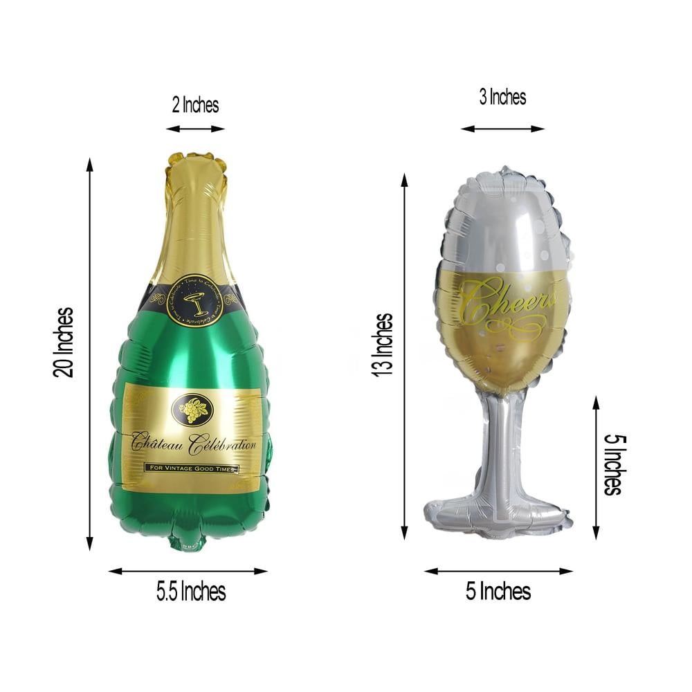 Large Gold Champagne Bottle Foil Helium Balloon 