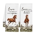 thumbnail image 2 of 2 Pack Farmhouse Horse Kitchen Towels, Absorbent Decorative Hand Towels With Rustics Horse Daisys And Fence Designs Countrys Farm Kitchen Decor, 2 of 6