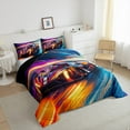 thumbnail image 3 of Manfei Racing Car Bedding Comforter Set,Speed Sport Twin Comforter Sets,Purple Orange Blue Bedding Set For Boys Teens,Super Cozy Room Decor Reversible,2-Piece, 3 of 8