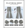 thumbnail image 4 of HOTAPEI Womens Flare Jeans Elastic Waist Bell Bottom Raw Hem Denim Pants Destroyed Jeans, 4 of 5