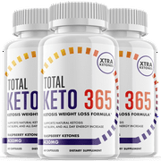 Total Keto 365 - Keto Supplement for Weight Loss - Energy & Focus Boosting Dietary Supplements for Weight Management & Metabolism - Advanced Fat Burn Raspberry Ketones Pills -180 Capsules (3 Pack)