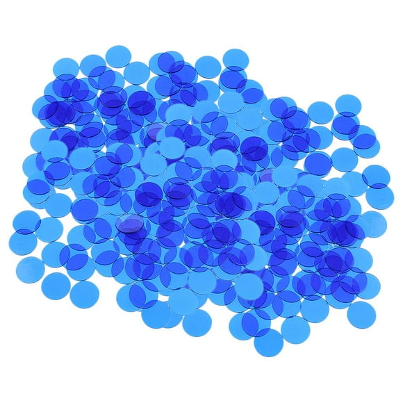 Bunblic 400 Pcs Compteurs de Couleur Transparents Bingo Chips Marqueurs en Plastique Bleu