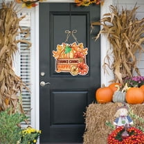 Thanksgiving Turkey Pumpkin Paper Door Hanging,3D Party Scene Decoration,Exquisite Pattern with Festive Colors,Lightweight Natural Material,Greeting Guest Photo Background,Holiday Hanging Ornament