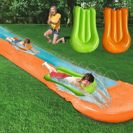 Water Slip For Kids Adults 16ft Outdoor Blow Up Water Slides With Crash Pad Garden Backyard Giant Racing Lanes And Splash Pool Party Water Toys 16 Feet Blueyellow Walmart Canada