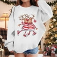 thumbnail image 2 of Fiaer Christmas Sweatshirts Women Reindeer Funny Graphic Pullover Plus Size Long Sleeve No Hooded Hoodies Crew Neck Loose Fit Trendy Tops White 160, 2 of 5