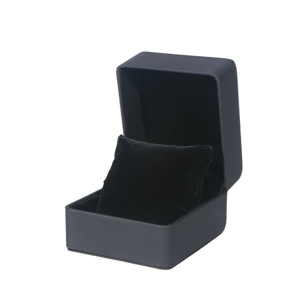 Caja organizadora para relojes, caja de almacenamiento premium de PU, caja de regalo para guardar joyas y pulseras, una sola rejilla (Carbonarius)