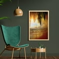 thumbnail image 2 of Ocean Wall Art with Frame, Sunset on the Beach of Caribbean Sea Waves Coast with Palm Tree, Printed Fabric Poster for Bathroom Living Room, 23" x 35", Dark Orange Pale Blue, by Ambesonne, 2 of 2