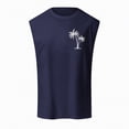 thumbnail image 4 of HCNTES Men's Tank Top Cotton Muscle Workout Gym Shirts Moisture Wicking Lightweight Summer Casual Sleeveless Shirts(Dark Blue,XXL), 4 of 4