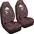thumbnail image 3 of POLERO Red Rose Skull Print Vehicle Seat Covers for Sedan, Set of 2 Anti-Scratch Front Seat Cover Washable Lightweight Automotive Vehicle Seat Covers, 3 of 13