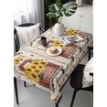 thumbnail image 6 of Vintage Sunflower Truck Table Cloth, Waterproof Tablecloth for Rectangle Tables, Wooden Yellow Summer Botanical Floral Reusable Washable Fabric Table Cover for Restaurant Kitchen Dining 60"x120", 6 of 9