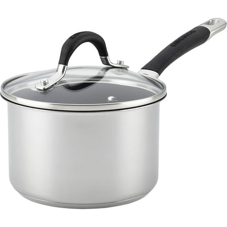Momentum Stainless Steel Sauce Pan/Saucepan with Lid, 2 Quart, Silver