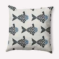 E by Design Fish Tales Nautical Indoor/Outdoor Throw Pillow