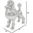 thumbnail image 3 of Ceramic Dog Statue - Metallic Silver Standing Poodle Dog Statue - Decorative Dog Sculpture for Garden or Home Décor - Poodle Dog Outdoor Statue - (9” x 3.5” x 9.25”), 3 of 17