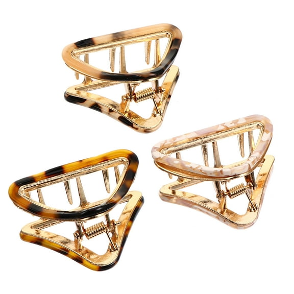 FENGGUIQU 3Pcs Hair Barrettes for Women Alloy Hair Decoration Retro Style Light Leopard Pattern