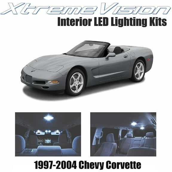 XtremeVision Interior LED for Chevrolet Corvette 1997-2004 6 Pieces Cool White Interior LED Kit   Installation Tool