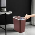 thumbnail image 2 of Mouliraty Bathroom Trash Can With Lid Garbage Can With Press Lid Plastic Wastebasket With Popup Lid For Toilet Office Bedroom Living Room, 2 of 7