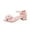 Pink, variant on REDARER Girls Sandals Dress Shoes Wedding Party Open Toe Glitter High Heels for Little/Big Kids,7-8 Years