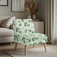 thumbnail image 3 of HELLHERO Leaf Pattern Stretch Elastic Bottom Dustproof Accent Chair Washable Cover Stain Protection Armless Accent Chair Washable Cover for Armless Chair, 3 of 8